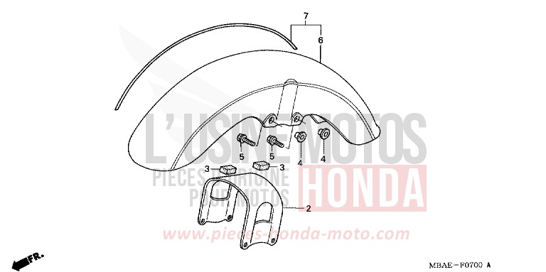 PARAFANGO ANTERIORE per Shadow Aero REARL SEDONA RED (R223B) del 2001